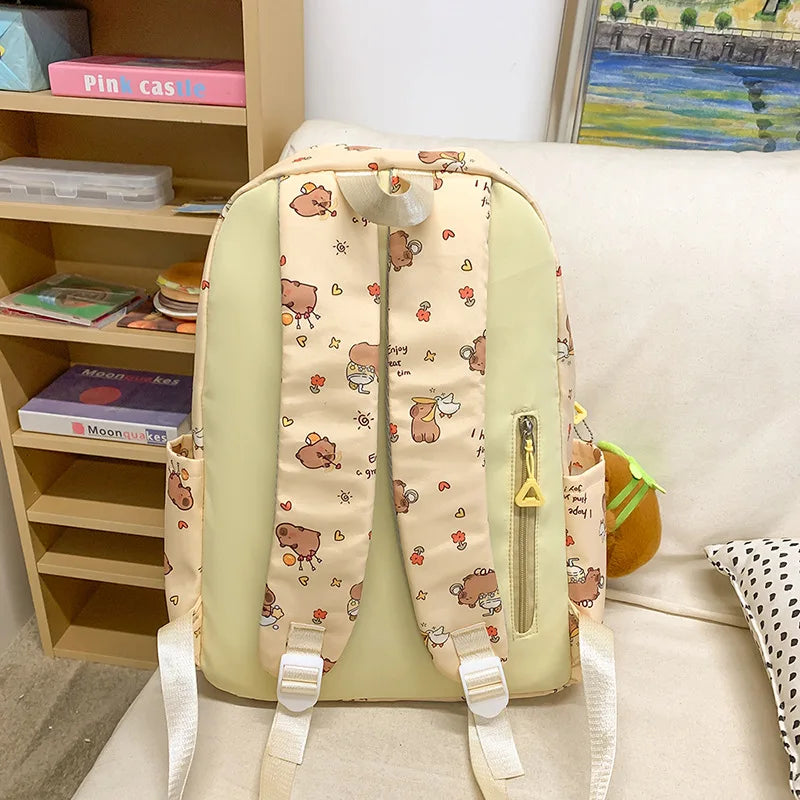 Cute Capybara Backpack for Girls Boys Student Teenager Children's Rucksack Women Cute Casual School Bags Kids Birthday Gift Toy