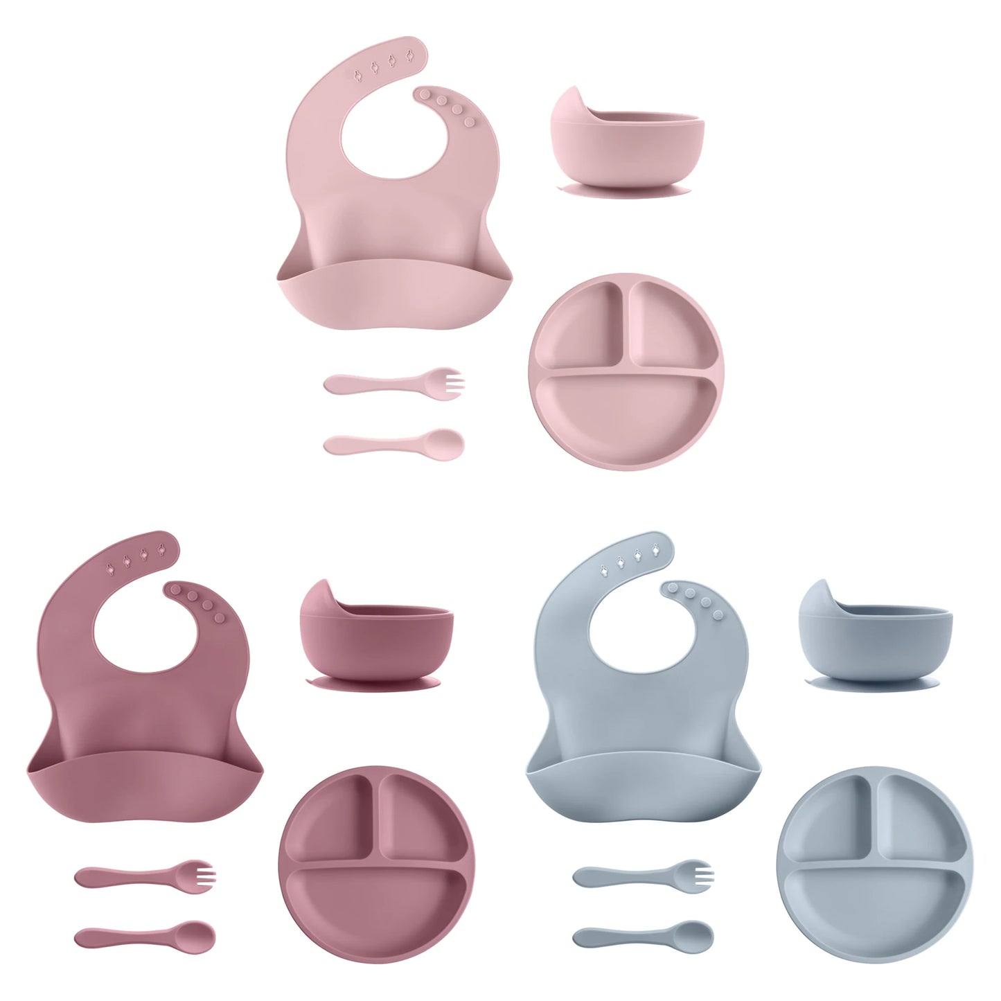 5Pcs Baby Silicone Feeding Set