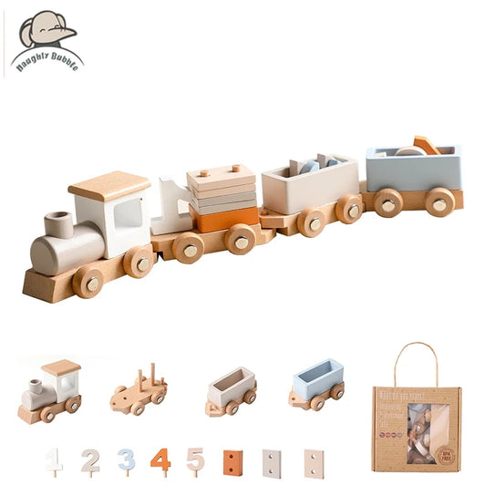Wooden Train Birthday Toy  Montessori