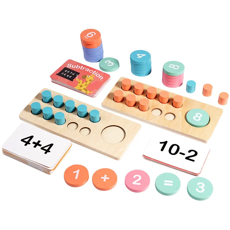 Children's Wooden Number Board Cognitive Matching Addition