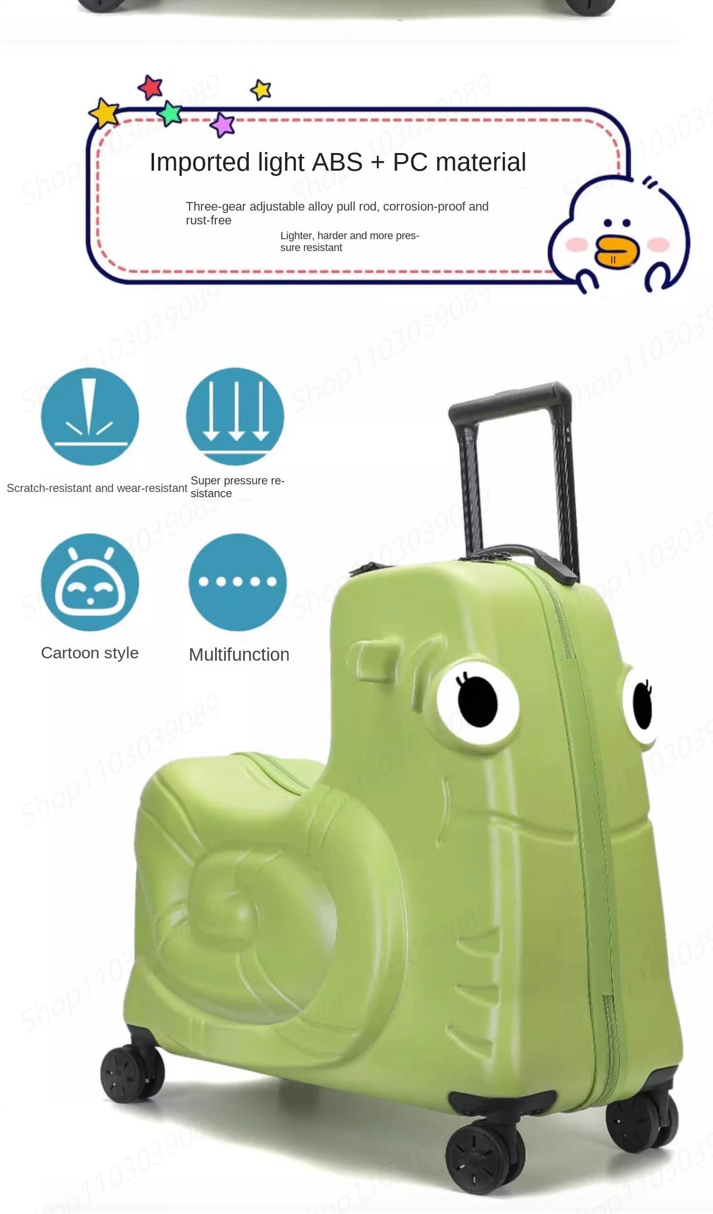 Suitcase for Children Can Sit to Ride on Luggage