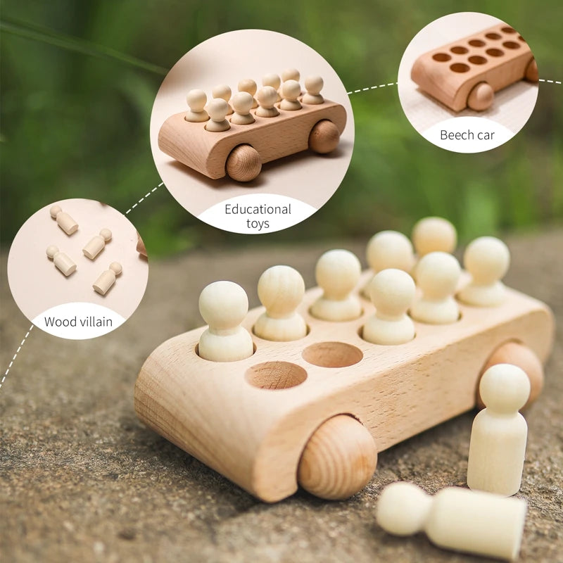 Wooden Train Birthday Toy  Montessori