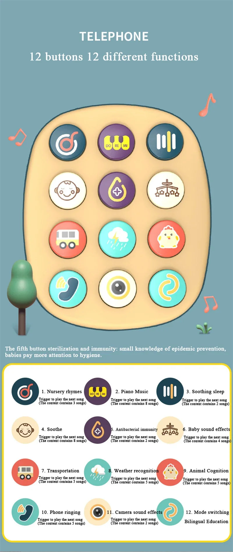 Baby 3-in-1 Musical Phone Toys