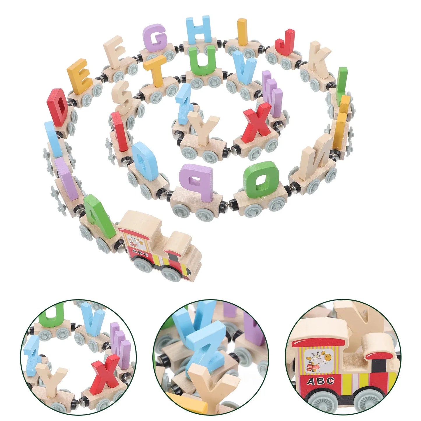 Montessori Wooden Train Toy Early Educational
