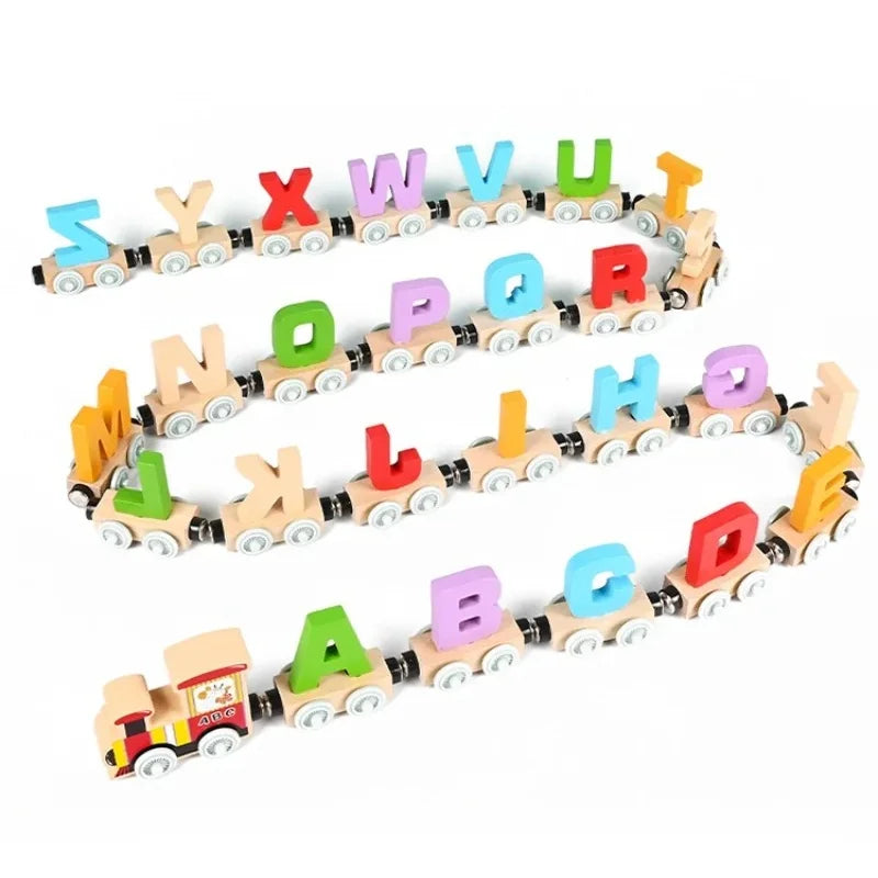 Montessori Wooden Train Toy Early Educational
