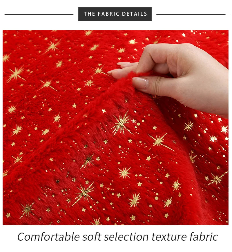 150x50cm Christmas Plush Fabric Bronzing Winter Coat Pillow Fabric Pet Clothing DIY Sewing Material By Half Meters For Winter