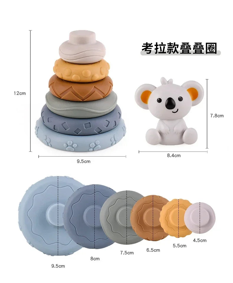 Montessori Toys for Baby Silicone Building Blocks