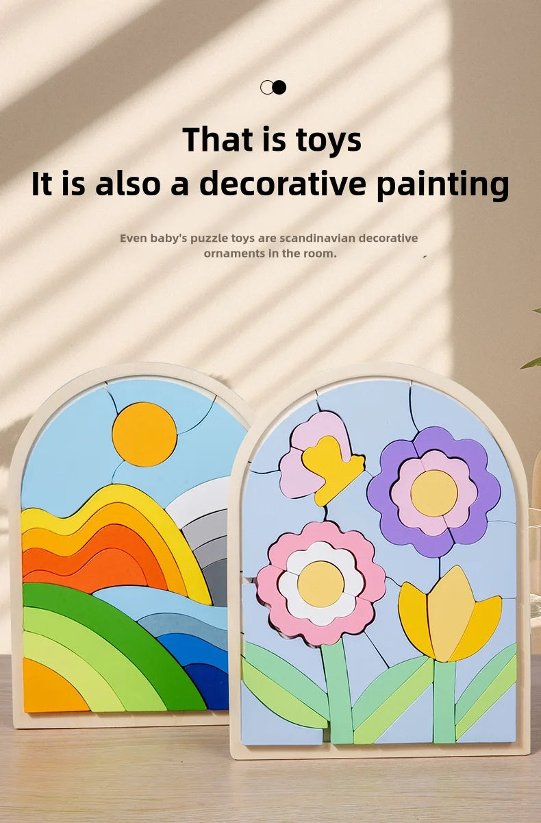 Wooden 3D creative puzzle, 2-6 years old
