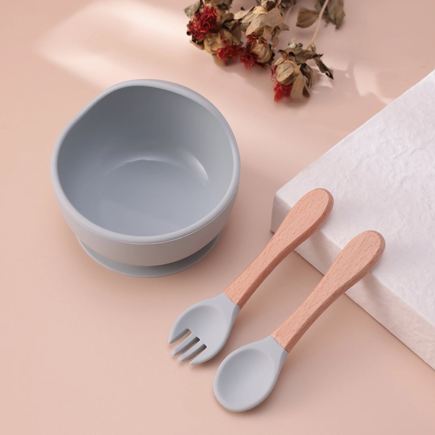 Color Kids 3PCS Silicone Baby Feeding Set