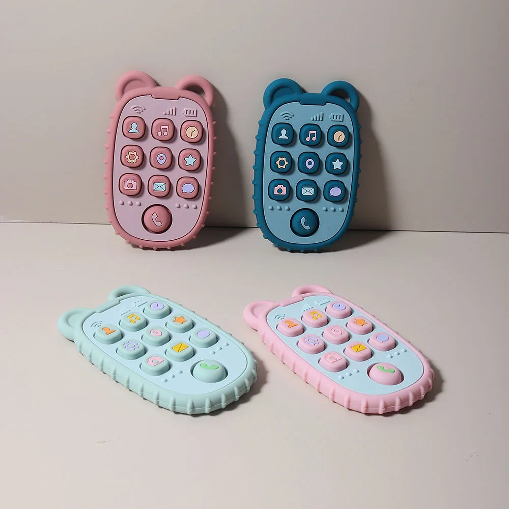 Silicone teether baby gift mobile phone s