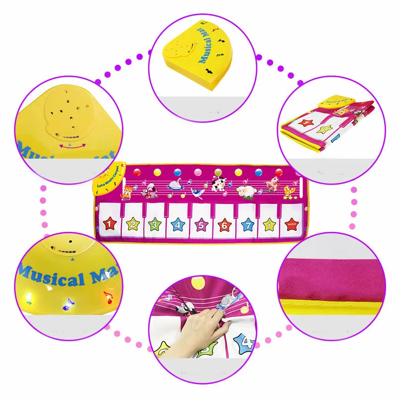 Piano Mat for Kids Children Fitness Keyboard Play Music Carpet