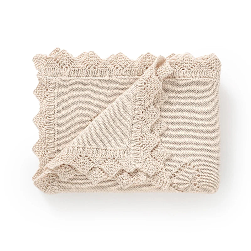 Baby Swaddle Blanket Cotton 100*80cm Soft Knitted Newborn Boys Girls