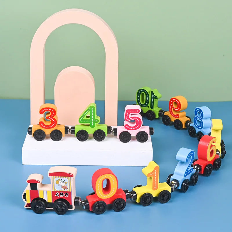 Montessori Wooden Train Toy Early Educational
