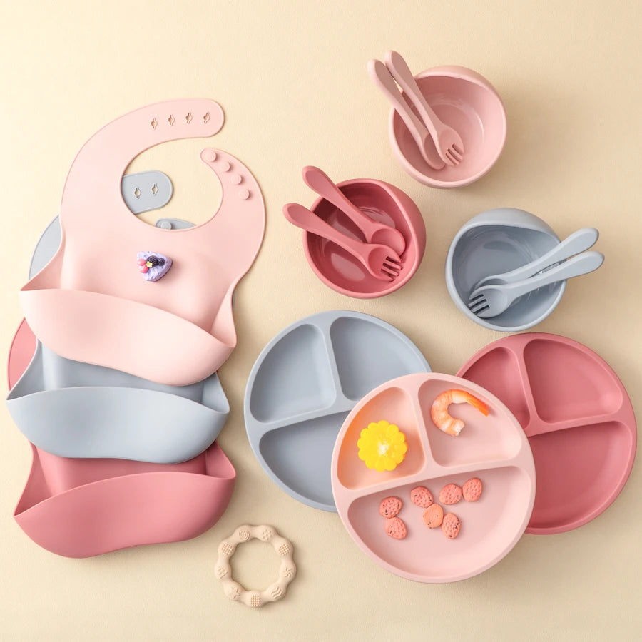 5Pcs Baby Silicone Feeding Set