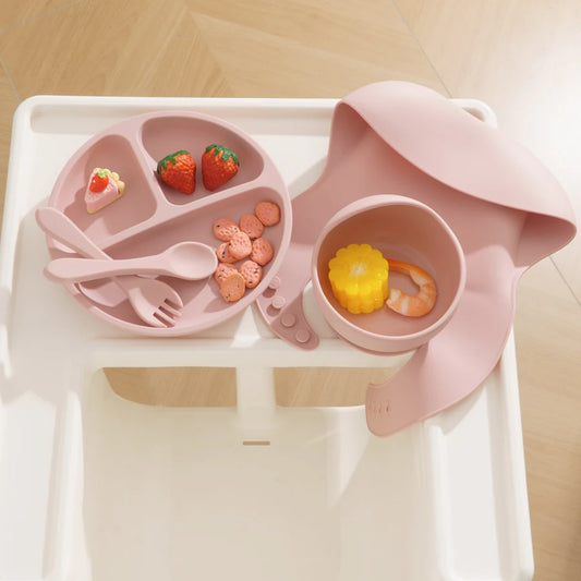 5Pcs Baby Silicone Feeding Set