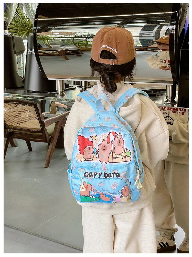 Cute Capybara Backpack for Girls Boys Student Teenager Children's Rucksack Women Cute Casual School Bags Kids Birthday Gift Toy