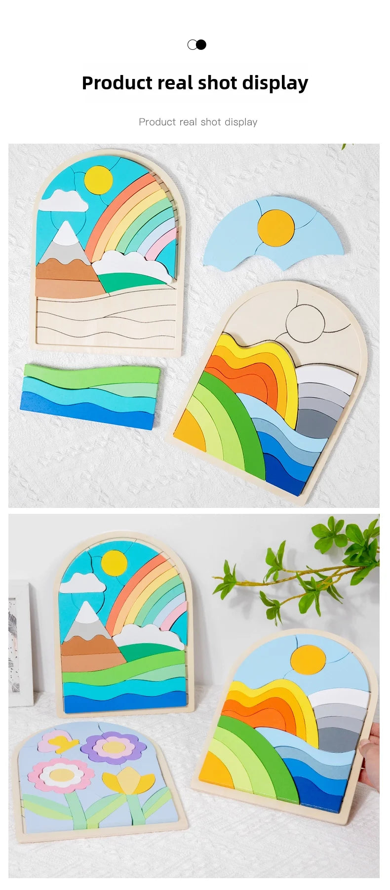 Wooden 3D creative puzzle, 2-6 years old