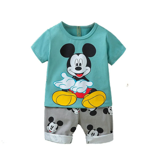Summer cartoon T-shirt Shorts Children's boys Set Cotton