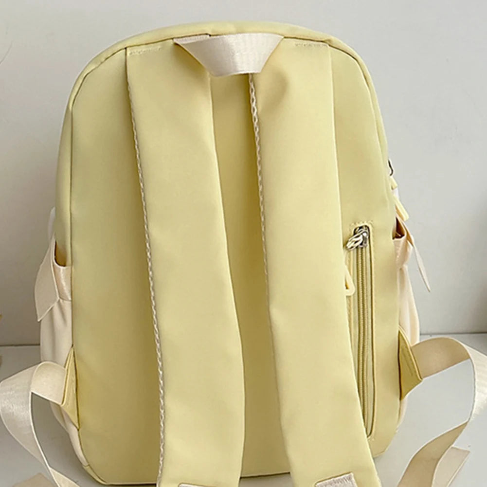 Sweet Cute Laptop Bag with Pendant College Backpack Fashion Middle School Bag for High School Students