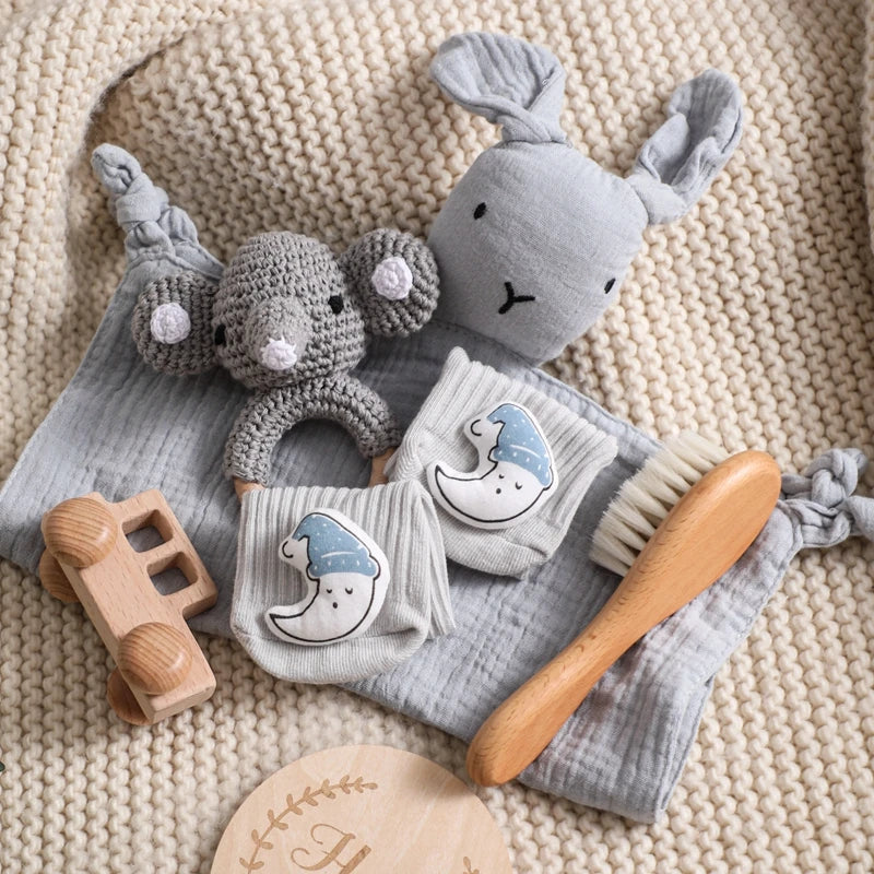 Baby drool Towel Toy Set Milestone Cards