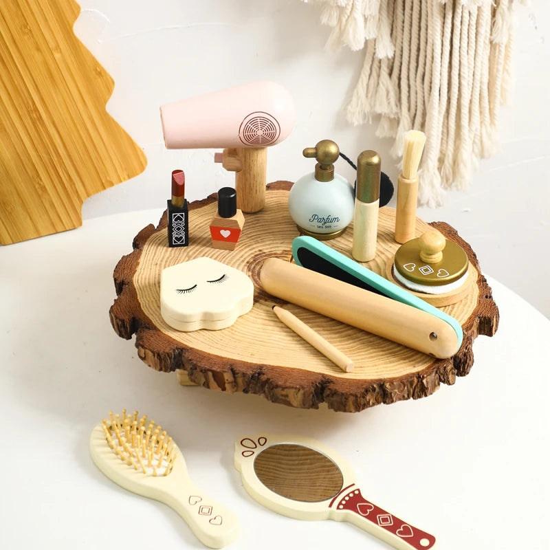 Girls Wooden Simulation Kid Makeup Set