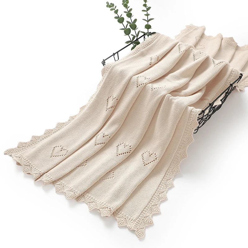 Baby Swaddle Blanket Cotton 100*80cm Soft Knitted Newborn Boys Girls