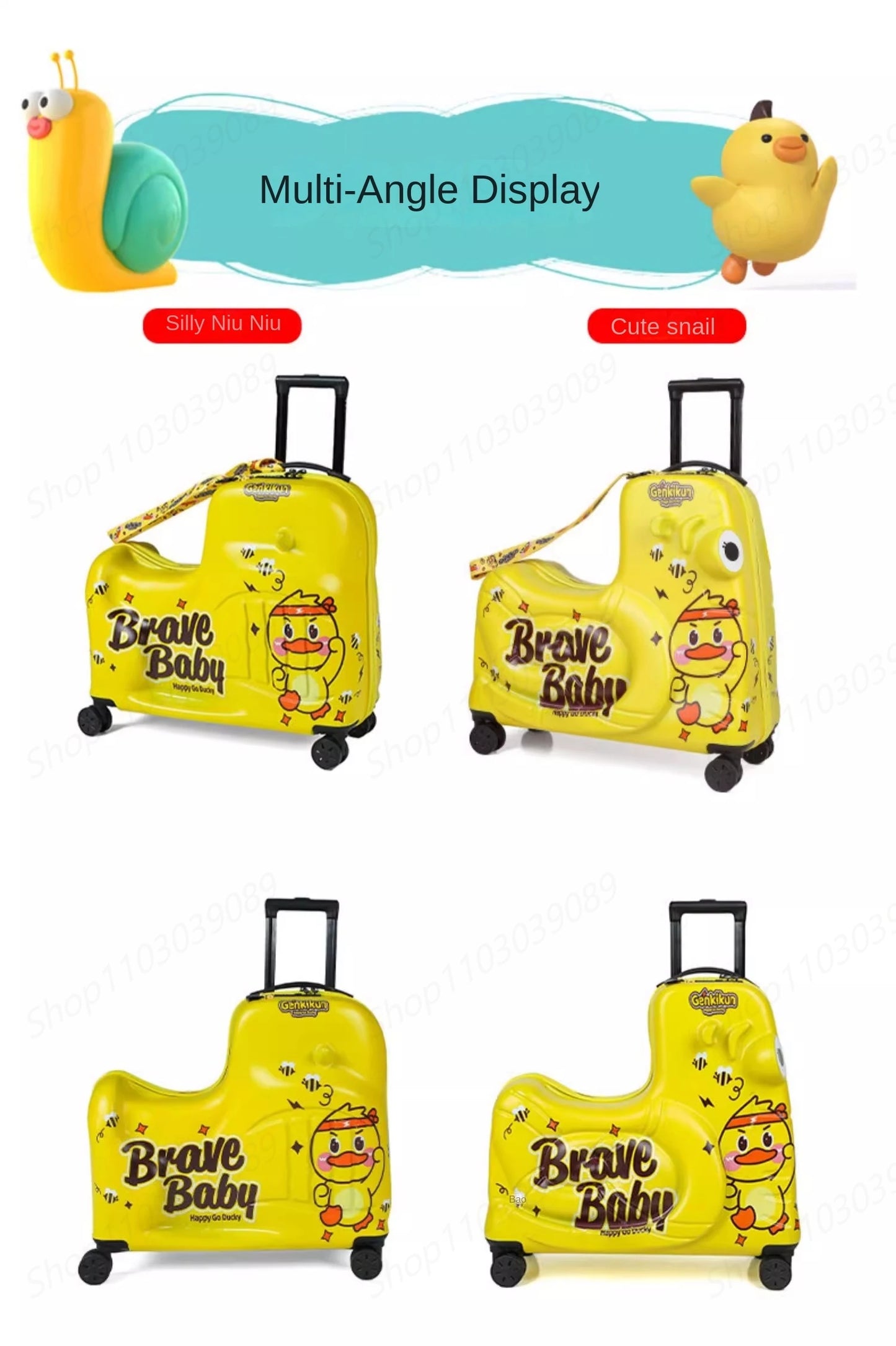 Suitcase for Children Can Sit to Ride on Luggage