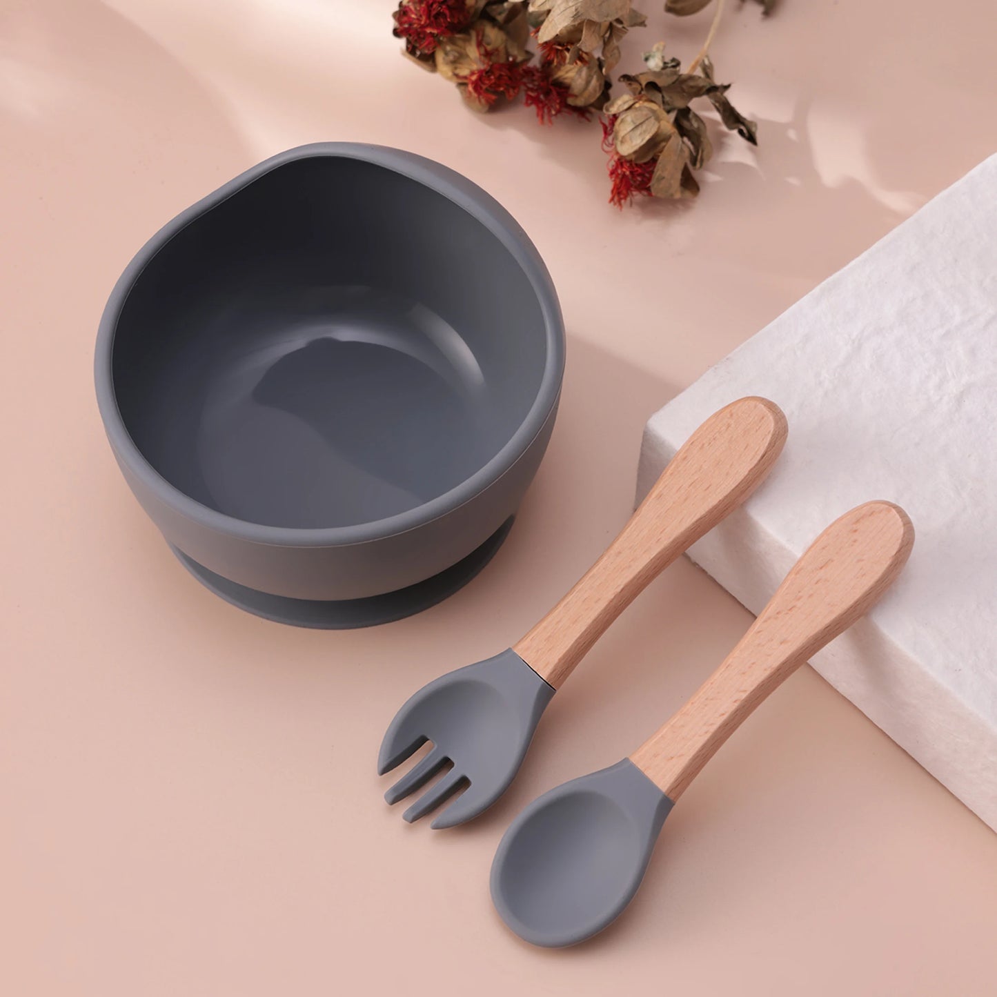 Color Kids 3PCS Silicone Baby Feeding Set