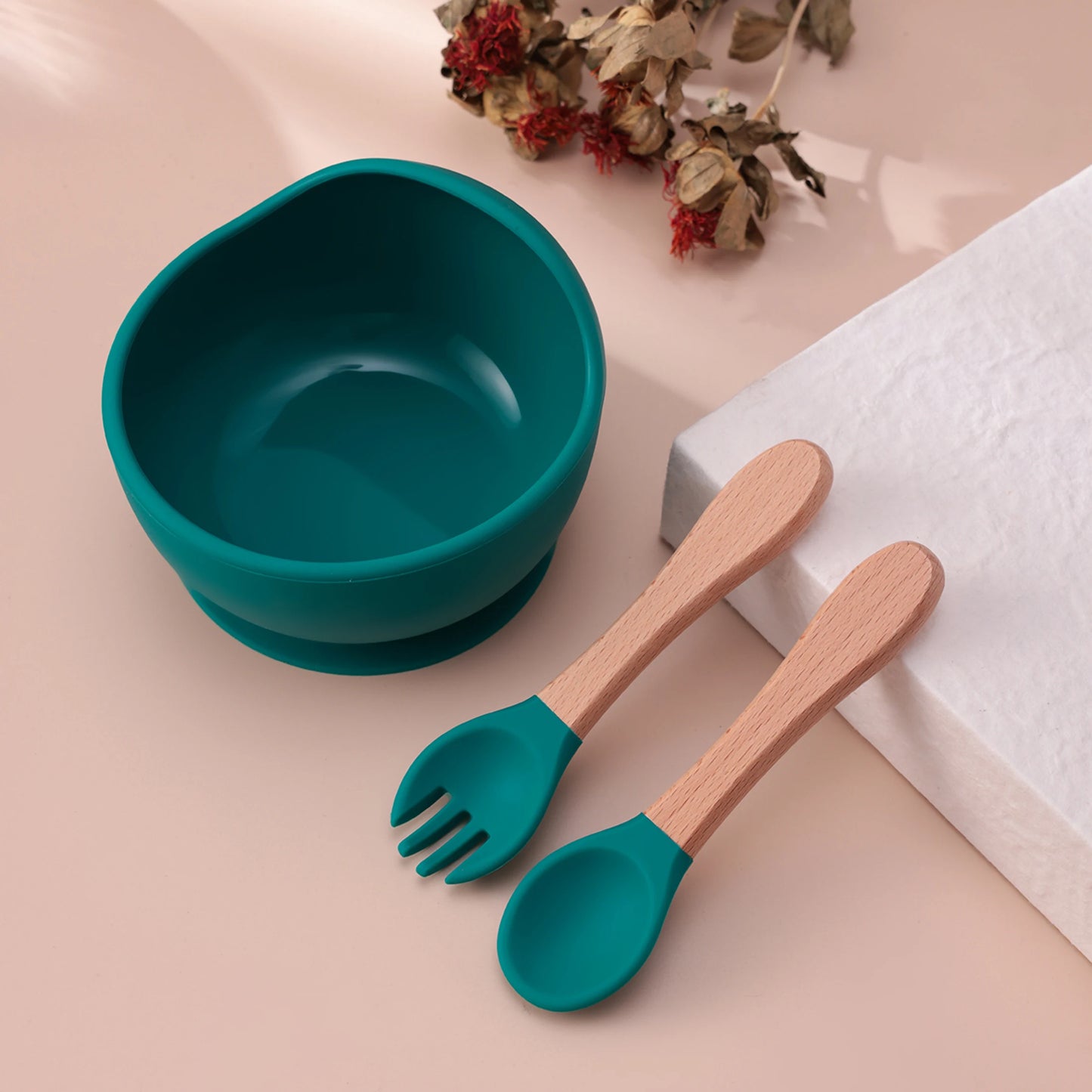 Color Kids 3PCS Silicone Baby Feeding Set