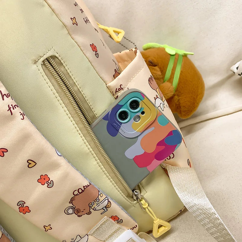 Cute Capybara Backpack for Girls Boys Student Teenager Children's Rucksack Women Cute Casual School Bags Kids Birthday Gift Toy