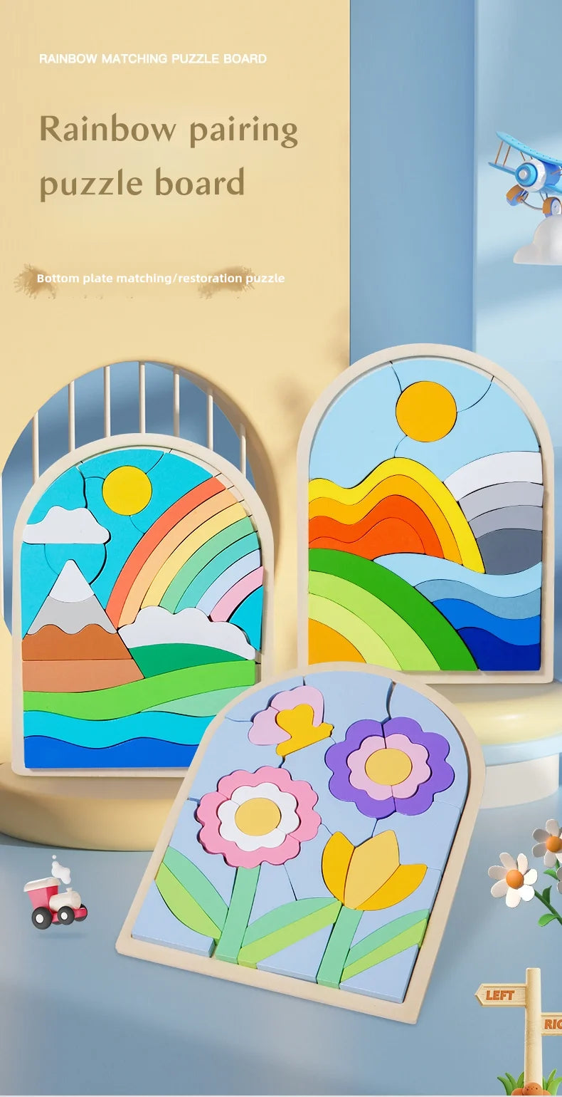 Wooden 3D creative puzzle, 2-6 years old