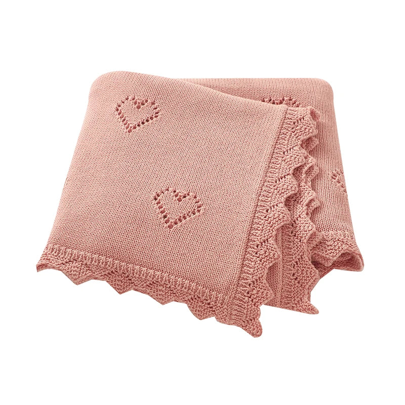 Baby Swaddle Blanket Cotton 100*80cm Soft Knitted Newborn Boys Girls