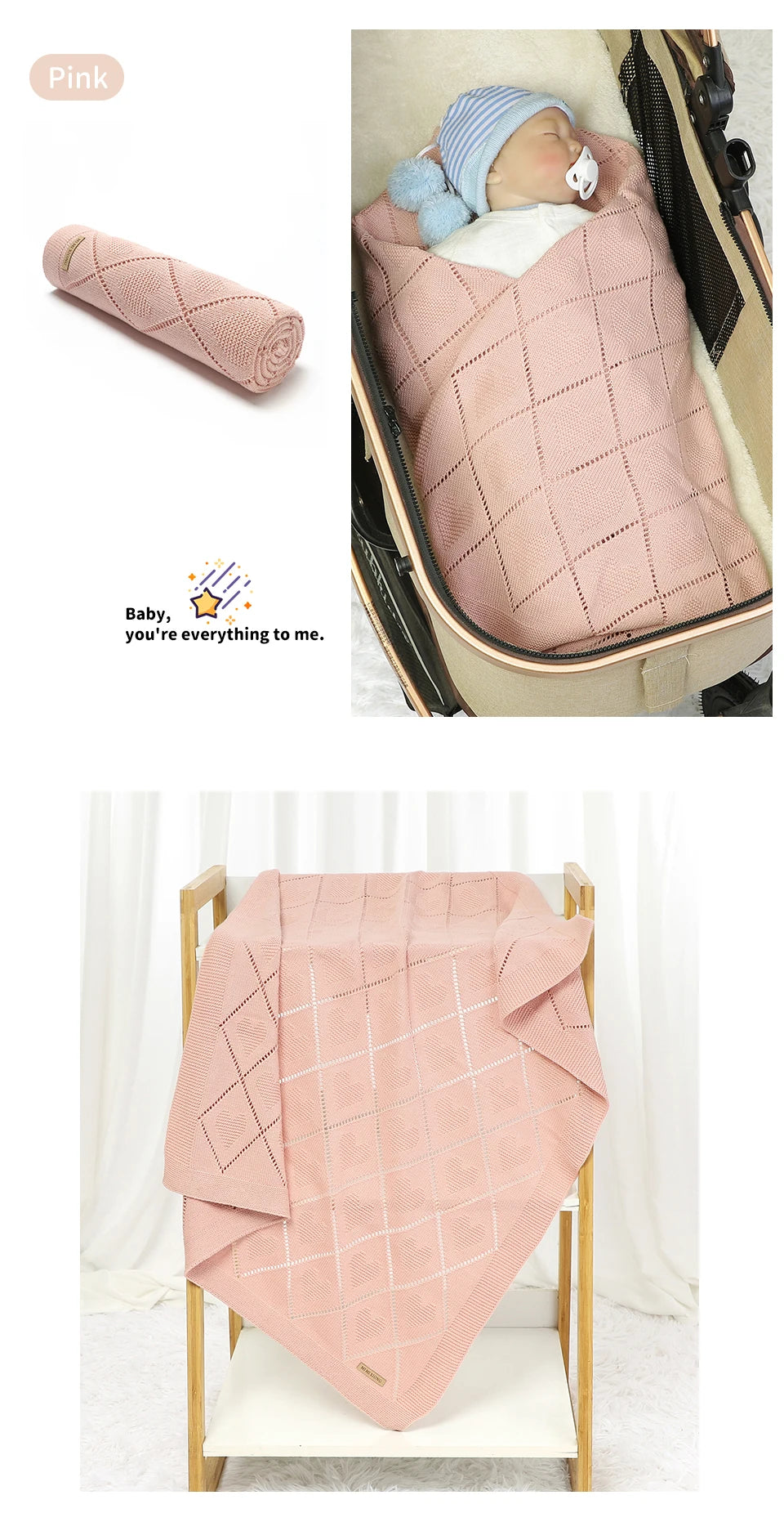 Baby Blankets Super Soft Newborn Cotton 90*70cm