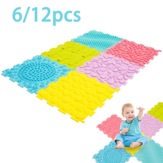 6/12Pcs Sensory Integration Training Mats Foot Massage Pad