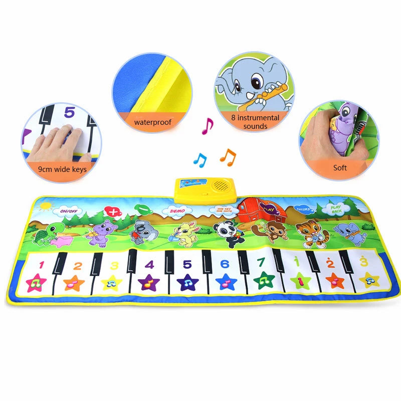 Piano Mat for Kids Children Fitness Keyboard Play Music Carpet