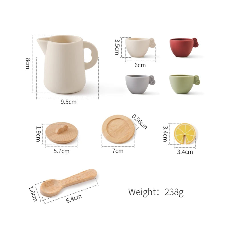 Kids Wooden Montessori Toy Set Children Coffee Machine