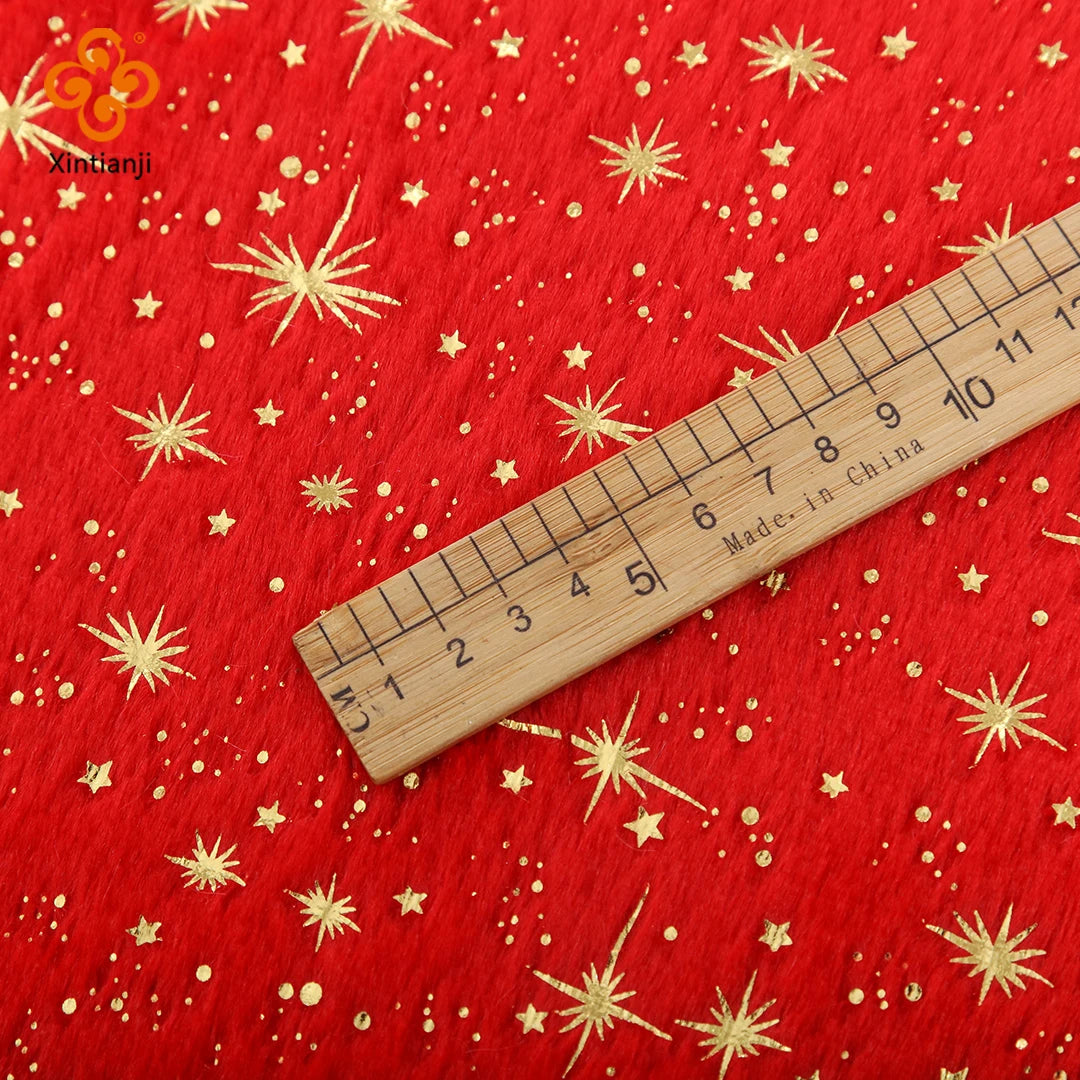 150x50cm Christmas Plush Fabric Bronzing Winter Coat Pillow Fabric Pet Clothing DIY Sewing Material By Half Meters For Winter