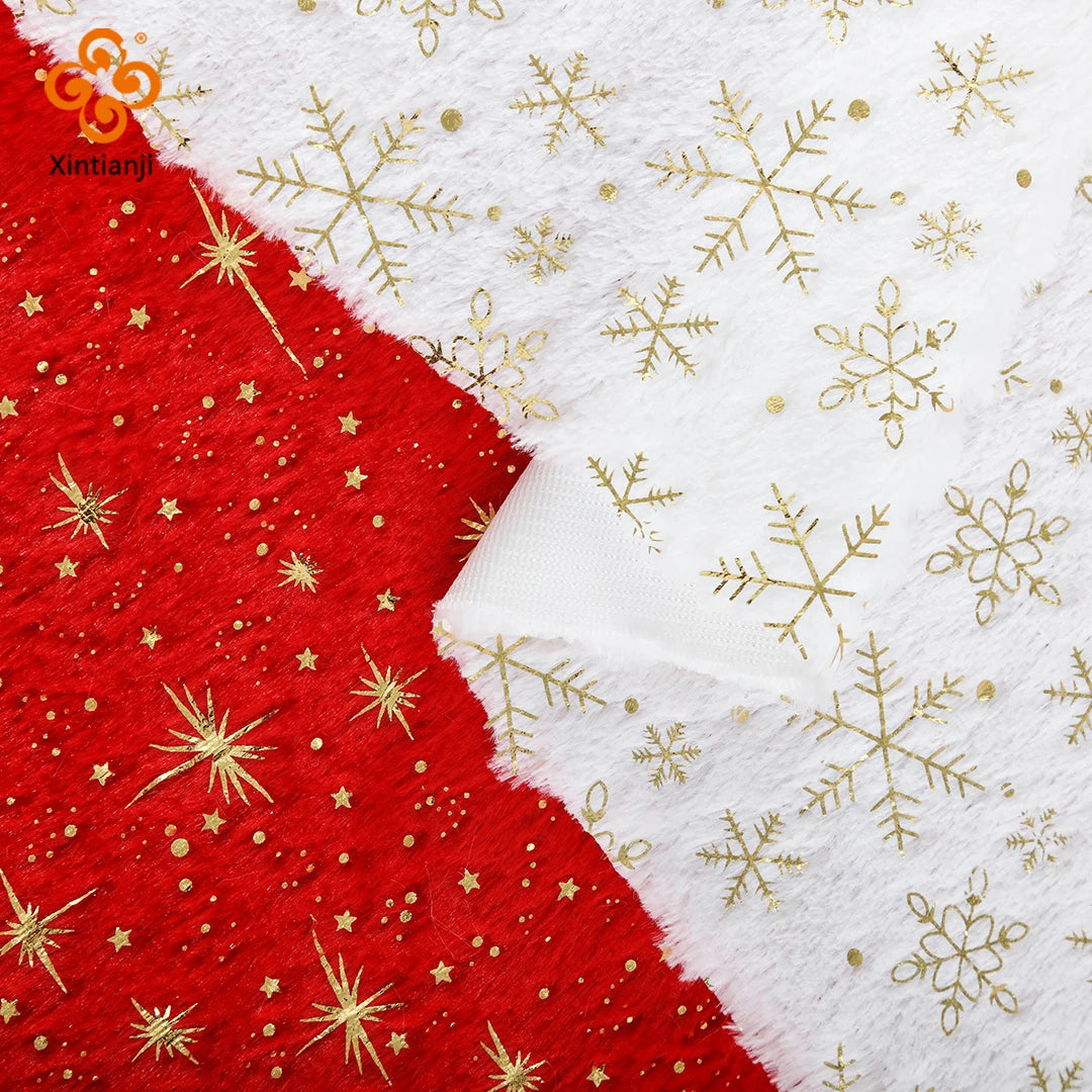 150x50cm Christmas Plush Fabric Bronzing Winter Coat Pillow Fabric Pet Clothing DIY Sewing Material By Half Meters For Winter