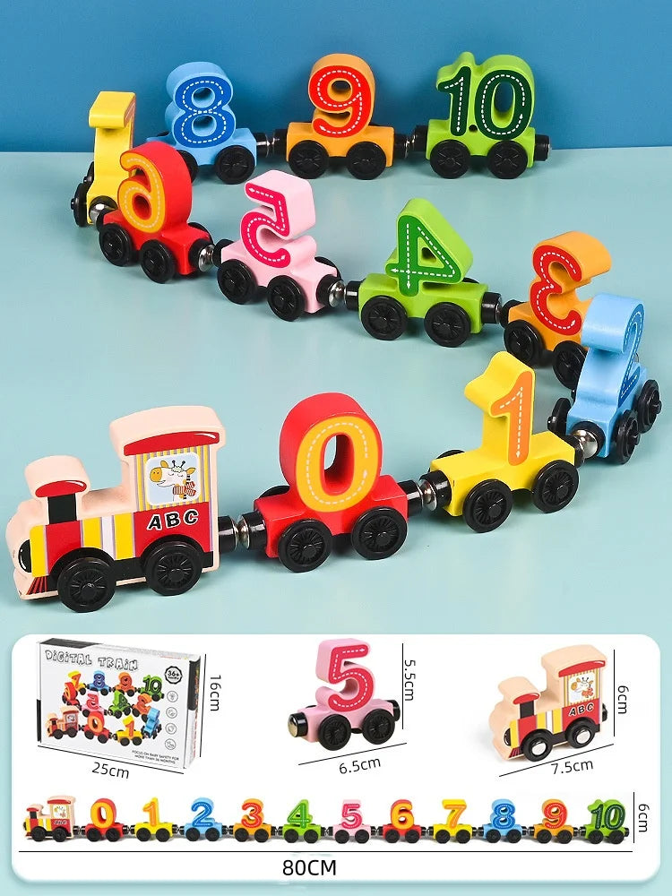 Montessori Wooden Train Toy Early Educational