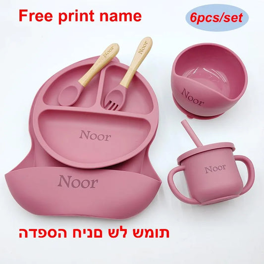 6Pcs Silicone Tableware For Kids