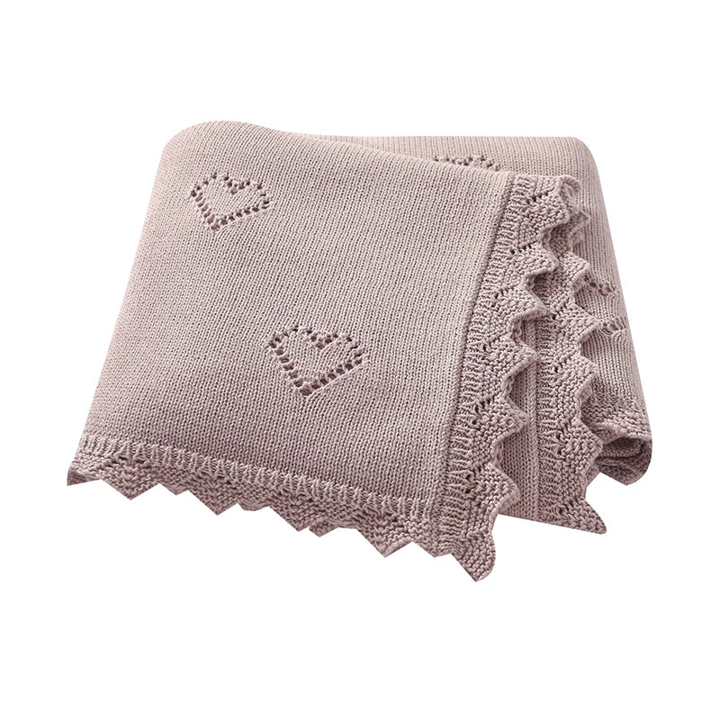 Baby Swaddle Blanket Cotton 100*80cm Soft Knitted Newborn Boys Girls