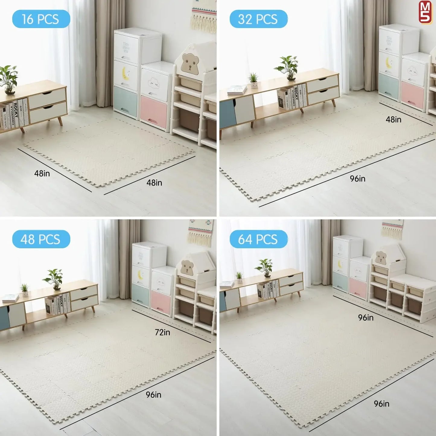 4-20Pcs Colorful Eva Foam Puzzle Mat for Baby Anti-Slip Gym Floor
