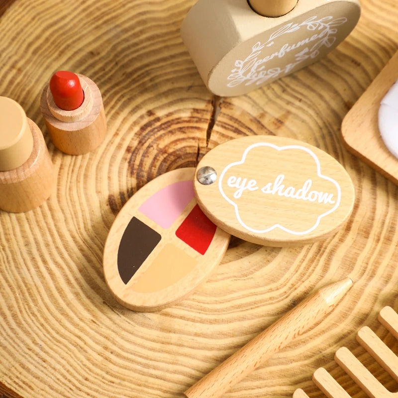 Girls Wooden Simulation Kid Makeup Set