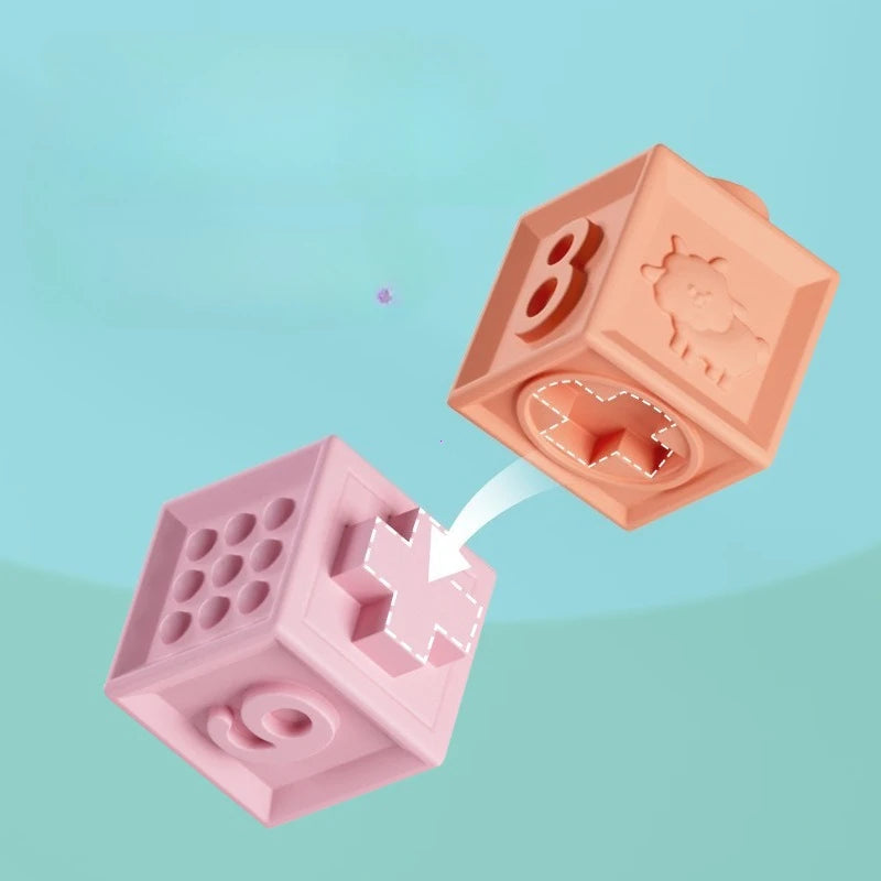 Montessori Toys for Baby Silicone Building Blocks