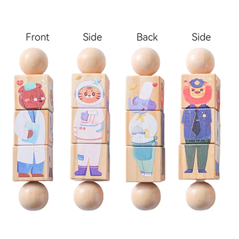 Baby Wooden Rotating Jigsaw Puzzle Hand bell Toy