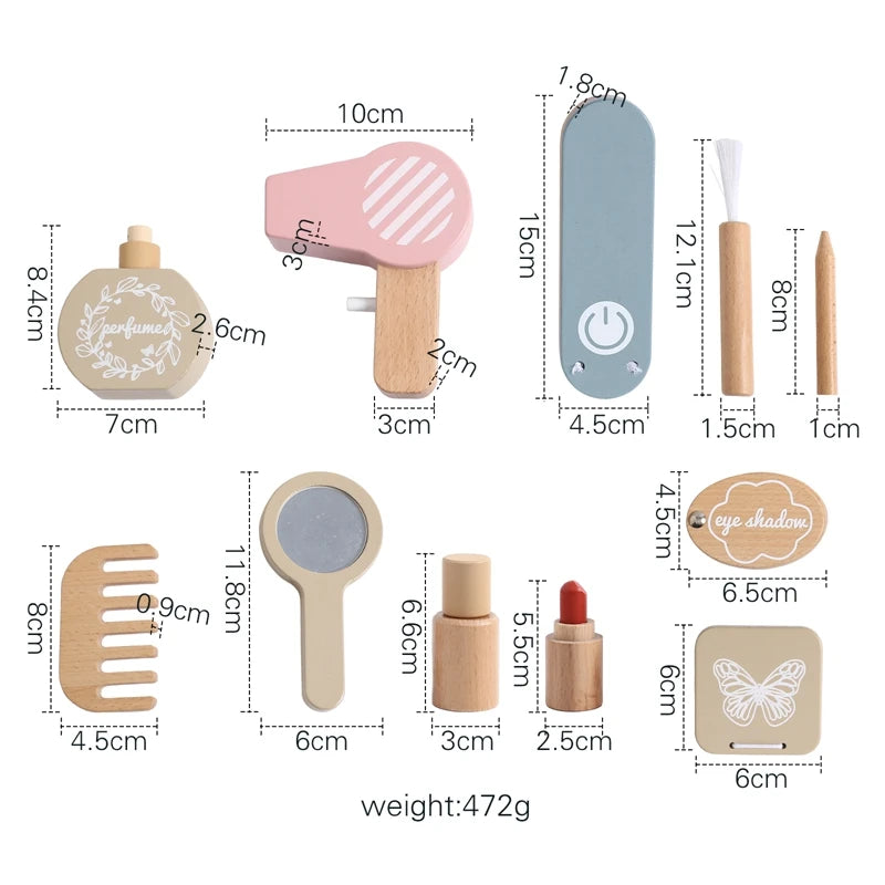 Girls Wooden Simulation Kid Makeup Set