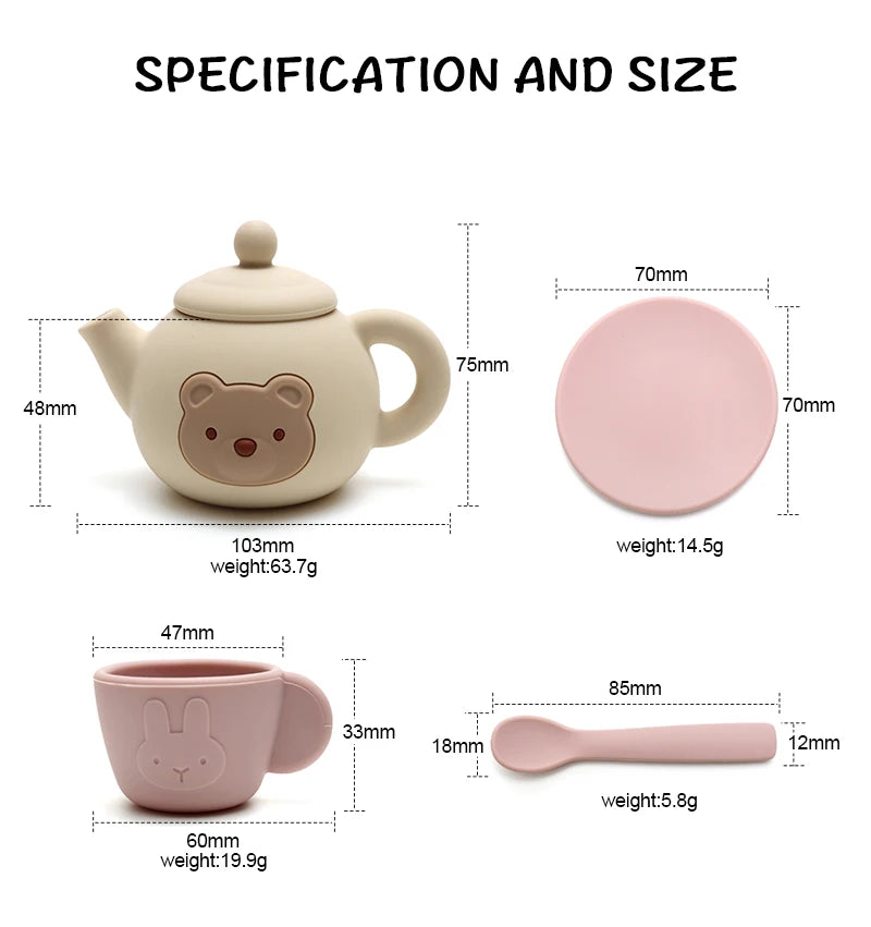 Food grade silicone Tea play Set