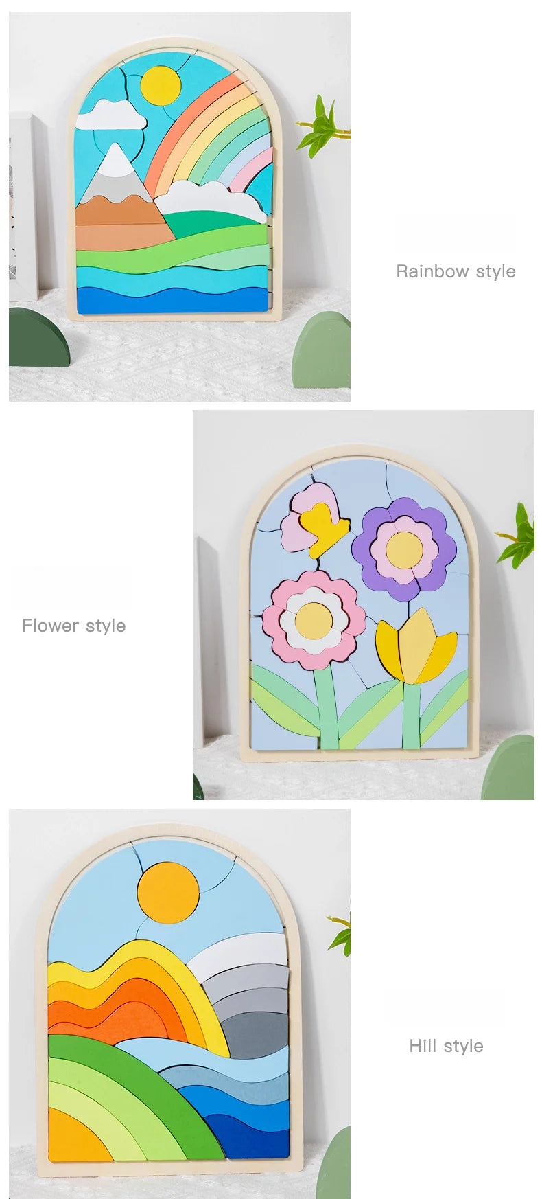 Wooden 3D creative puzzle, 2-6 years old