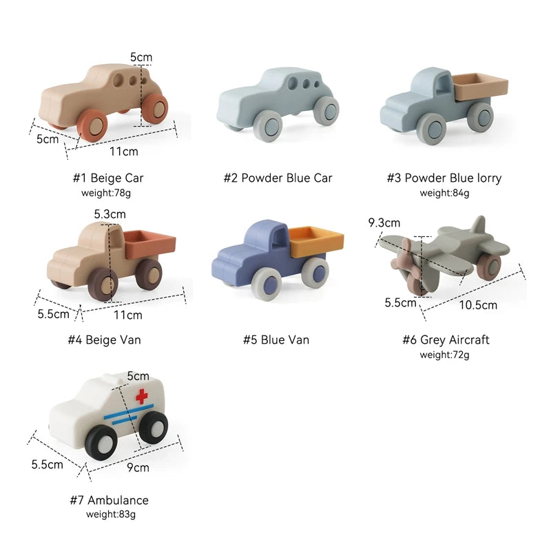 1pc Baby Aircraft Toys Food Grade Silicone Bus Truck