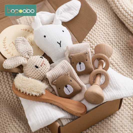 Baby drool Towel Toy Set Milestone Cards